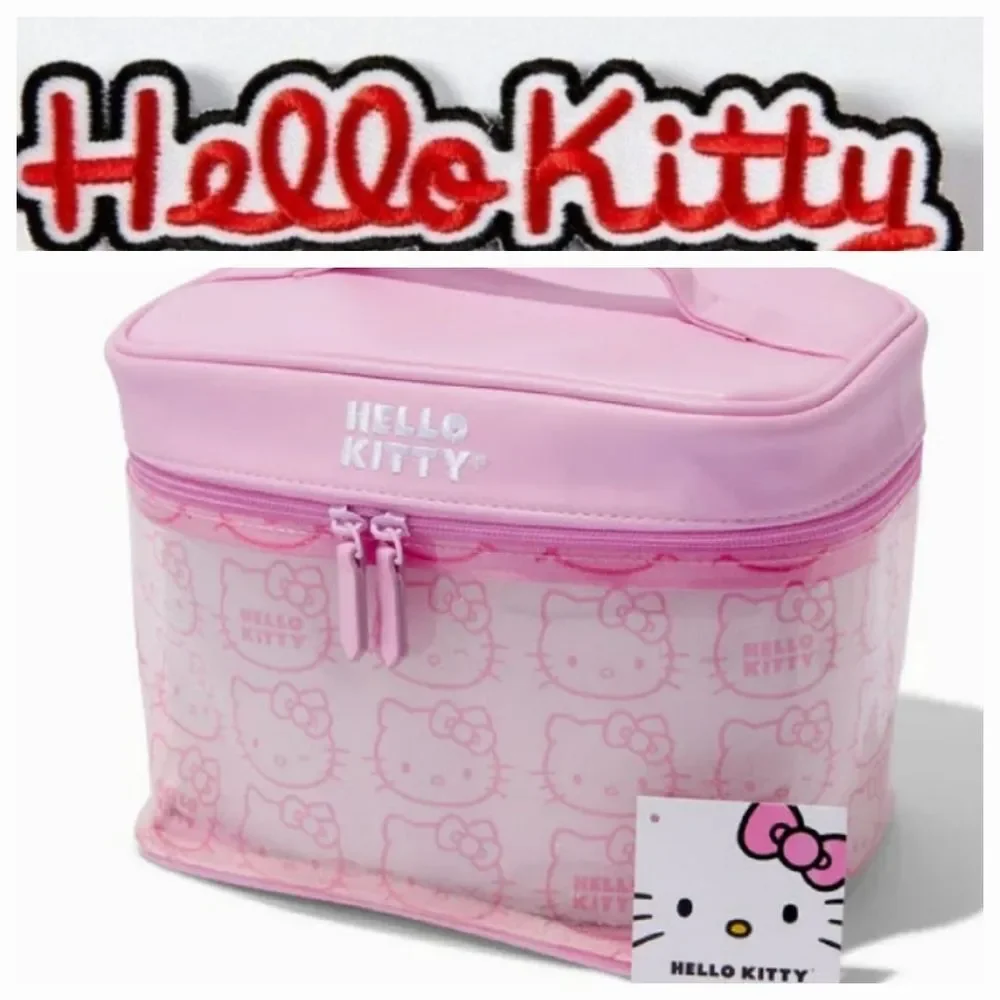 Hello‎ Kitty Logo Glitter Infused Cosmetic Bag